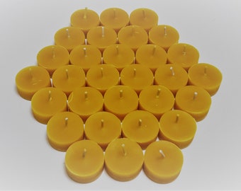 60 Beeswax 100% American beeswax Tealight Refills No Additives or Dyes Ever