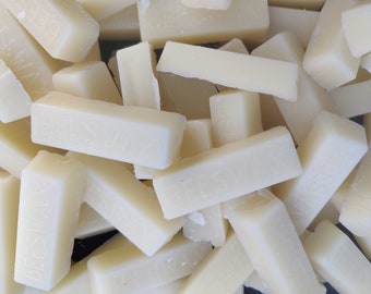 1 x 1 Oz Bars Of 100% Pure American White Beeswax Filtered Blocks Never Cut or Dyed