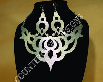 Make Your Own Laser-Cut Necklace and Earring Set (Contains SVG, DXF and Adobe Illustrator files)