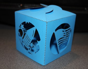 Laser-Cut Cardstock 4 of July Party Favor Box (Contains Adobe Illustrator, PDF, SVG, and DXF files)