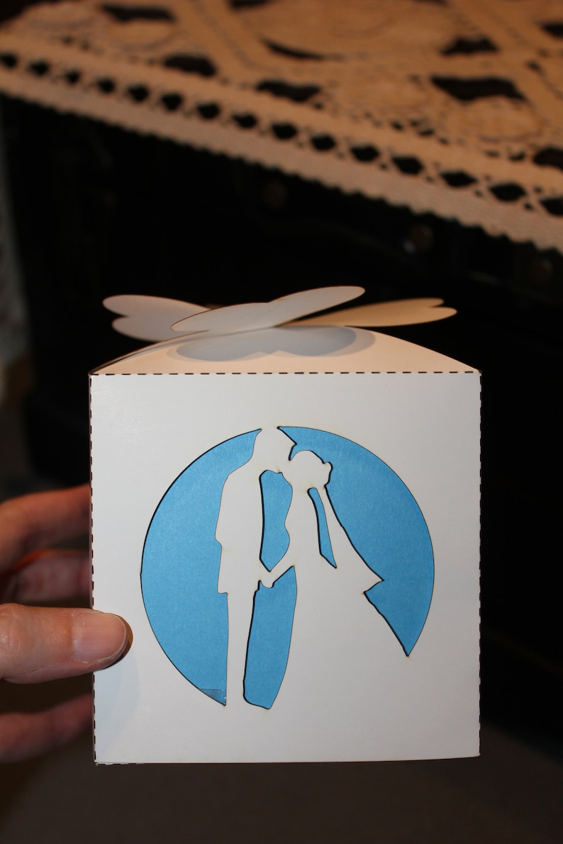 Lasercut Cardstock Wedding Party Favor Box contains Adobe Etsy
