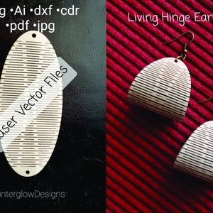 Vector Laser Files for Living Hinge Earrings (svg, Ai, dxf, cdr, pdf, jpg)