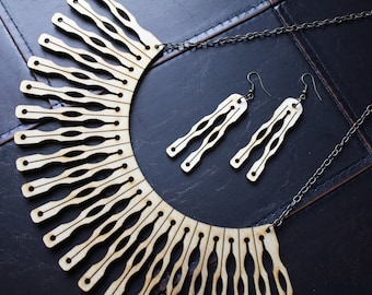 Set of Laser Cut Necklace and Earrings Vector Art Files