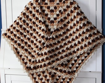 Cocoa & Cream Whisperings Feathers Crochet Comfort Shawl
