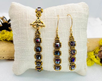 Handmade Beaded Bracelet and Earring set, Beaded Jewelry set, Greatest Joy Gifts, Beaded Jewelry