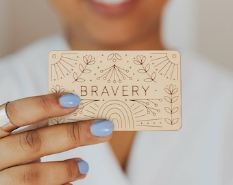 Personalized Word of the Year Etched Mini Mantra Card