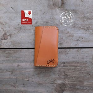 Guia de padrão de modelo de capa de carteira dobrável com quatro bolsos - PDF (formato 8,5" x 11" + A4) - Artesanato em couro