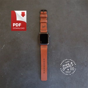 Apple Watch Bands Design - Template Pattern Guide -  PDF (8.5&quot; x 11&quot; + A4 Format) - Leather Crafting