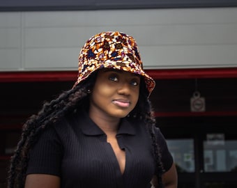 Reversible Unisex bucket hat, Ethnic bucket hat, African Vacation hat