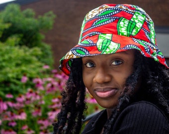 Reversible Unisex bucket hat, Ethnic bucket hat, African Vacation hat