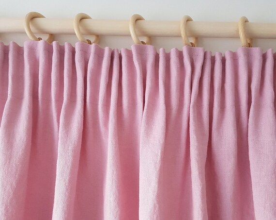 Linen ruffle curtains Shabby chic curtains Custom curtains made to measure