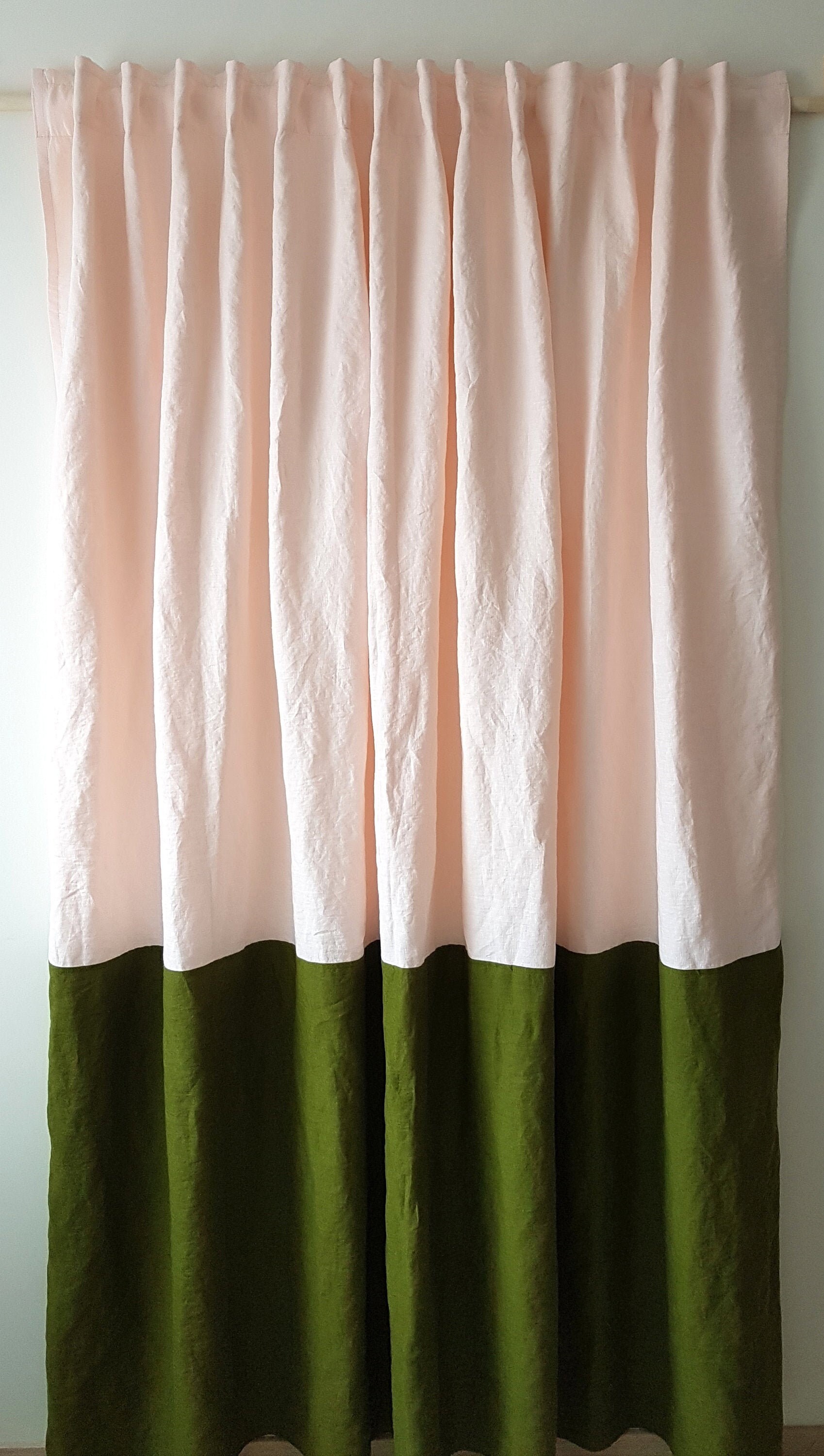 Linen curtains in two colors Natural red. Custom order Etsy