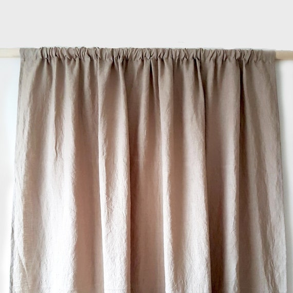 Linen Rod Pocket Curtains Shabby Chic Curtains Organic Etsy