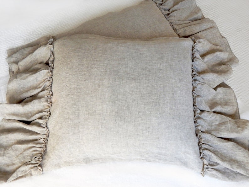 Linen pillow case Ruffled pillow Organic linen Body pillow Linen pillow case Ruffled pillow Organic linen Body pillow