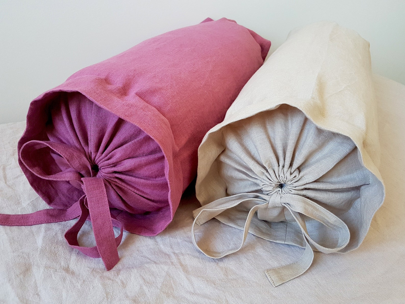 Bolster pillow cover Neck roll pillow Linen pillow case Etsy