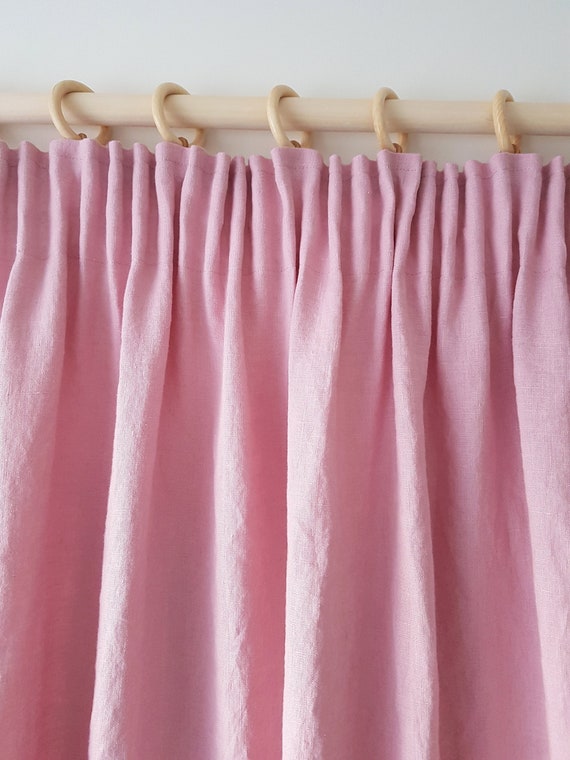 Linen Ruffle Curtains Shabby Chic Curtains Custom Curtains Etsy