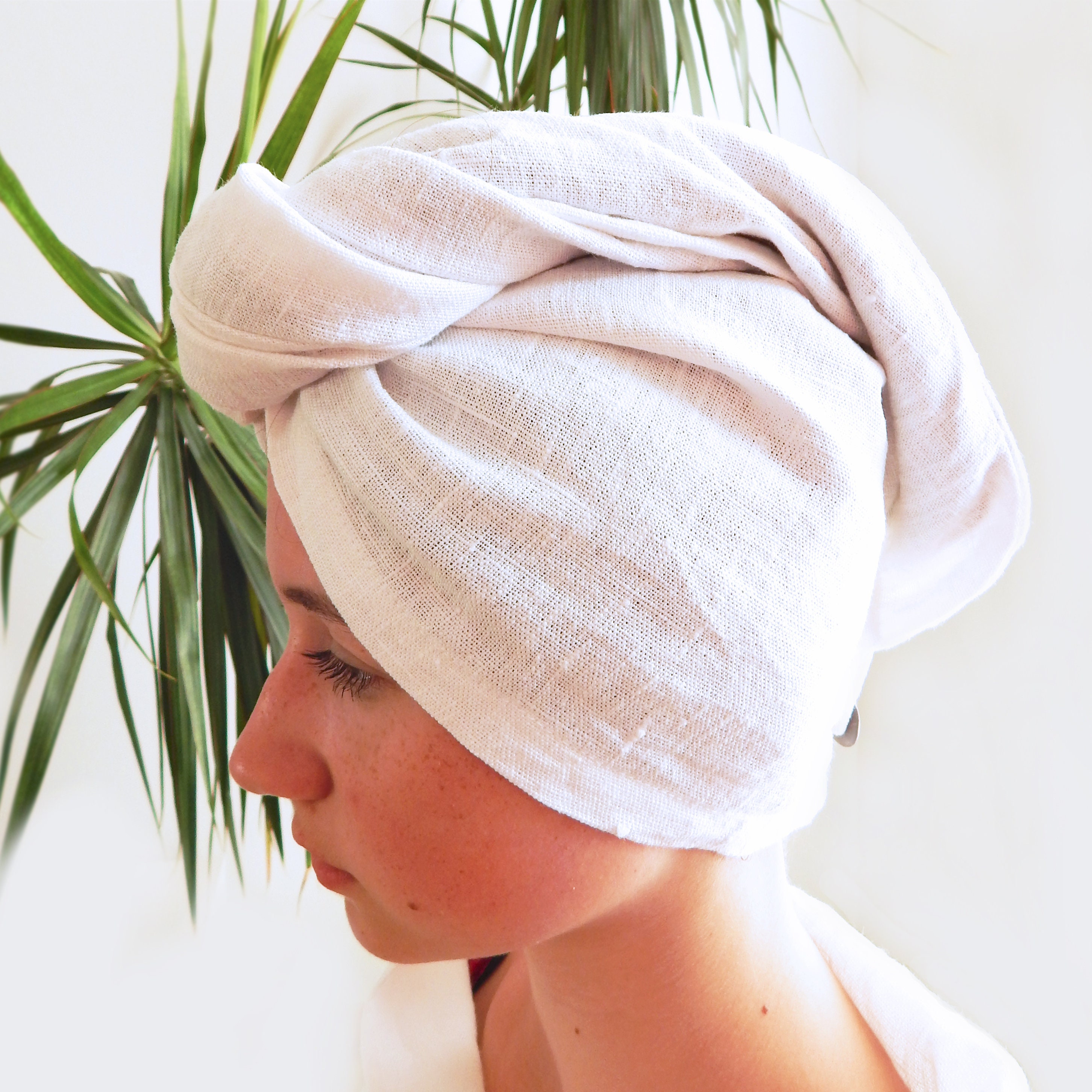 Linge de Cheveux Serviette Blanc Spa Turban