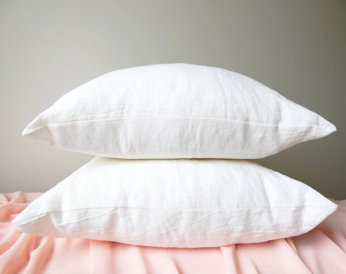 Linen pillowcase Queen King size Body pillow Stonewashed linen bedding