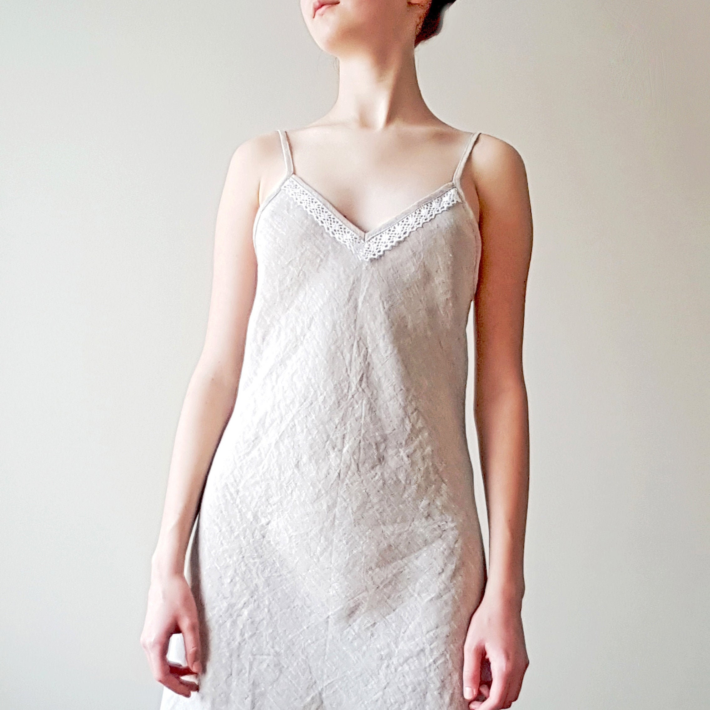 Long linen nightgown Women sleepwear Nightdress Slip dress Etsy
