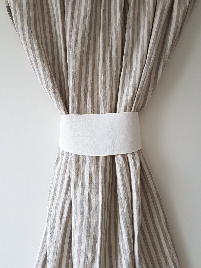 Curtain Tie Back Linen Curtains Holder Organic Curtains Linen Etsy