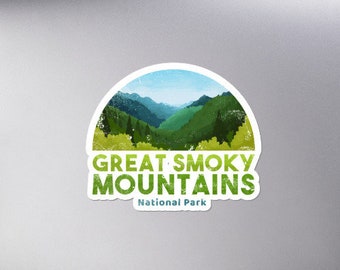 Great Smoky Mountains National Park Short Appalachian trail Illustrated artwork  Bubble-free stickers