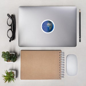 Golden Ratio Sacred Geometry, Earth in the universe, Mathematical balance, Gift, Flower of life Bubble-free stickers