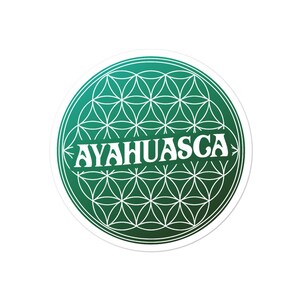 Ayahuasca Heilige geometrie levensbloem Ayahuascaceremonie Stickers zonder luchtbellen