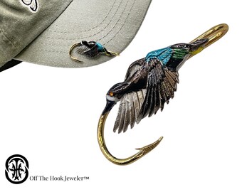 Blue Winged Teal Hookit© Duck Hat Hat Clip Brim Clip Gift for the