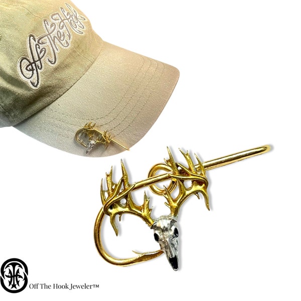 Deer Antler Hookit© #2 - Gift for Deer Hunter - Deer Skull - Deer Hat Pin - Buck Antler