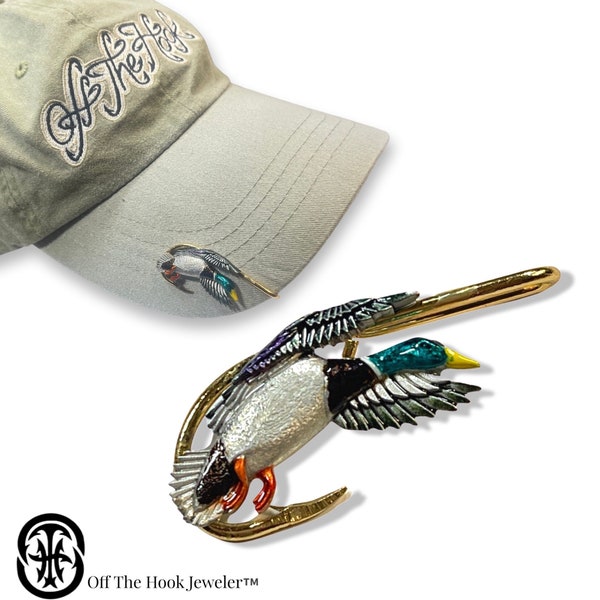 Mallard Duck Hookit© #2 - Hat Clip - Duck Hat Hook - Duck Brim Clip - Hat Pin