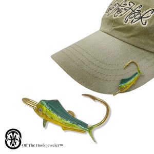 Bluegill Perch Hookit Fish Hat Hook Hat Clip Fishing Fish Hook Hat Pin Brim  Clip Gift for Fisherman -  UK