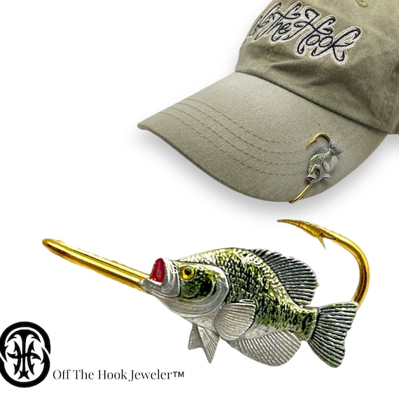 Crappie Hookit© Hat Clip: Fishing Hat Pin - Gift for Fisherman