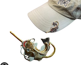 Red Painted and Green Camo Eagle Claw Fish Hook Hat Pin(2-Pack