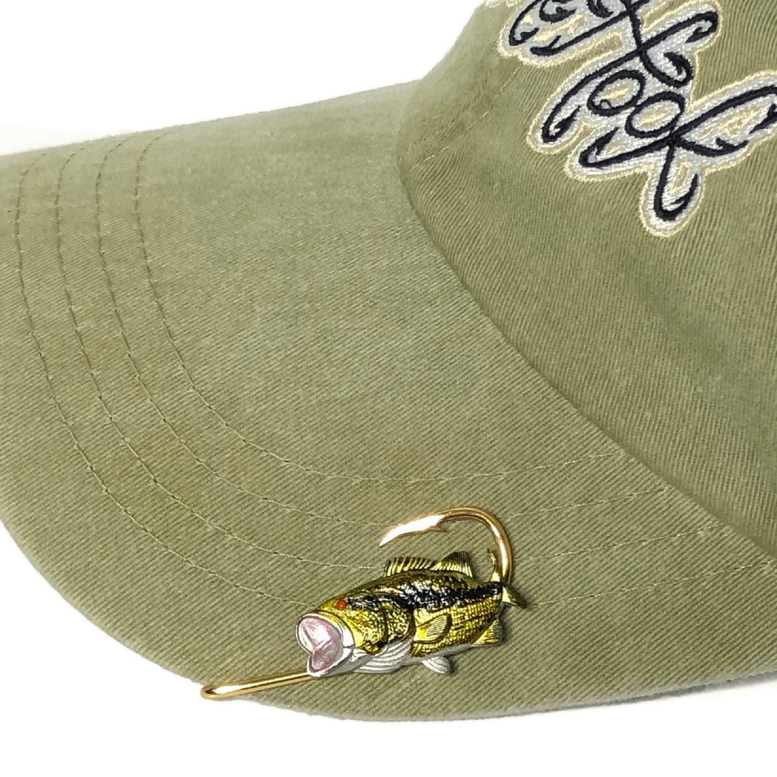Largemouth Bass Fish Hook HOOKIT© Bass Fishing Hook... Hat Etsy