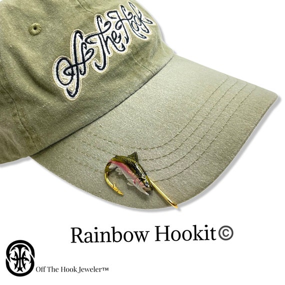 Rainbow Trout Fish HOOKIT© Fishing Hat Clip Brim Clip Fish Hook