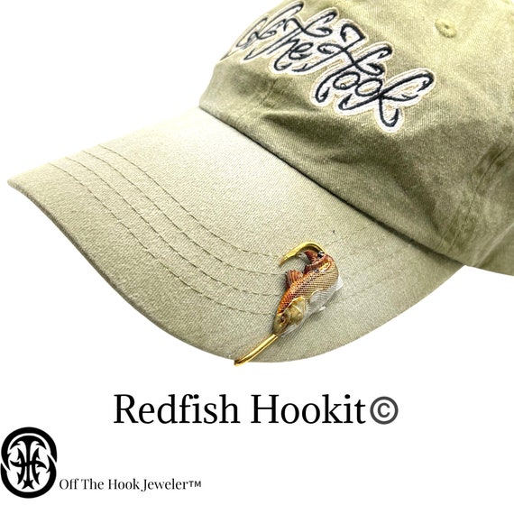 Redfish Hookit© turning 2 Hat Clip.. Fishing Hat Hook Brim Clip Fishing Hat  Hook Hat Clip Fishing Gift for Fisherman 