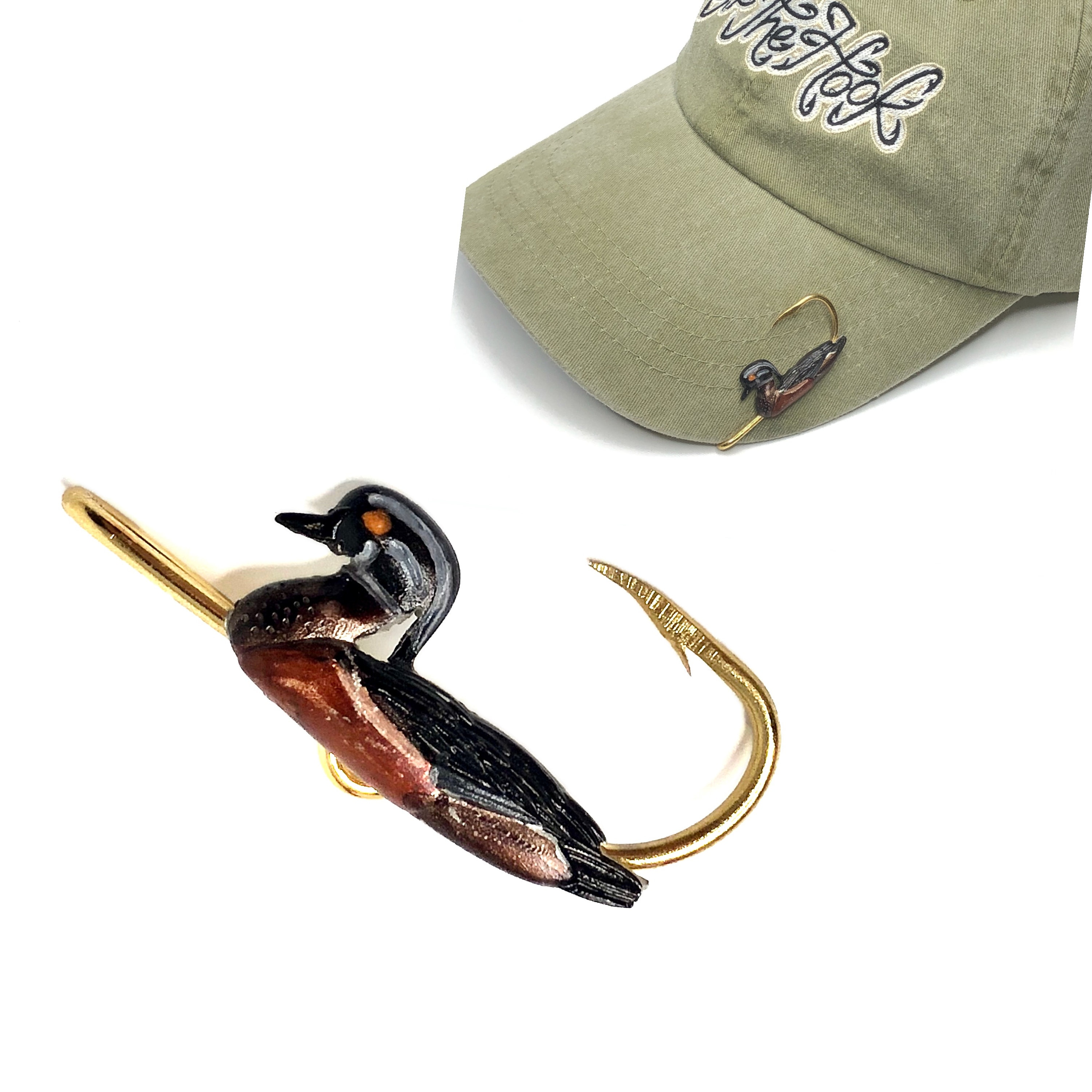 Wood Duck Decoy Hookit© Hat Clip Brim Clip Fishing Hat Etsy