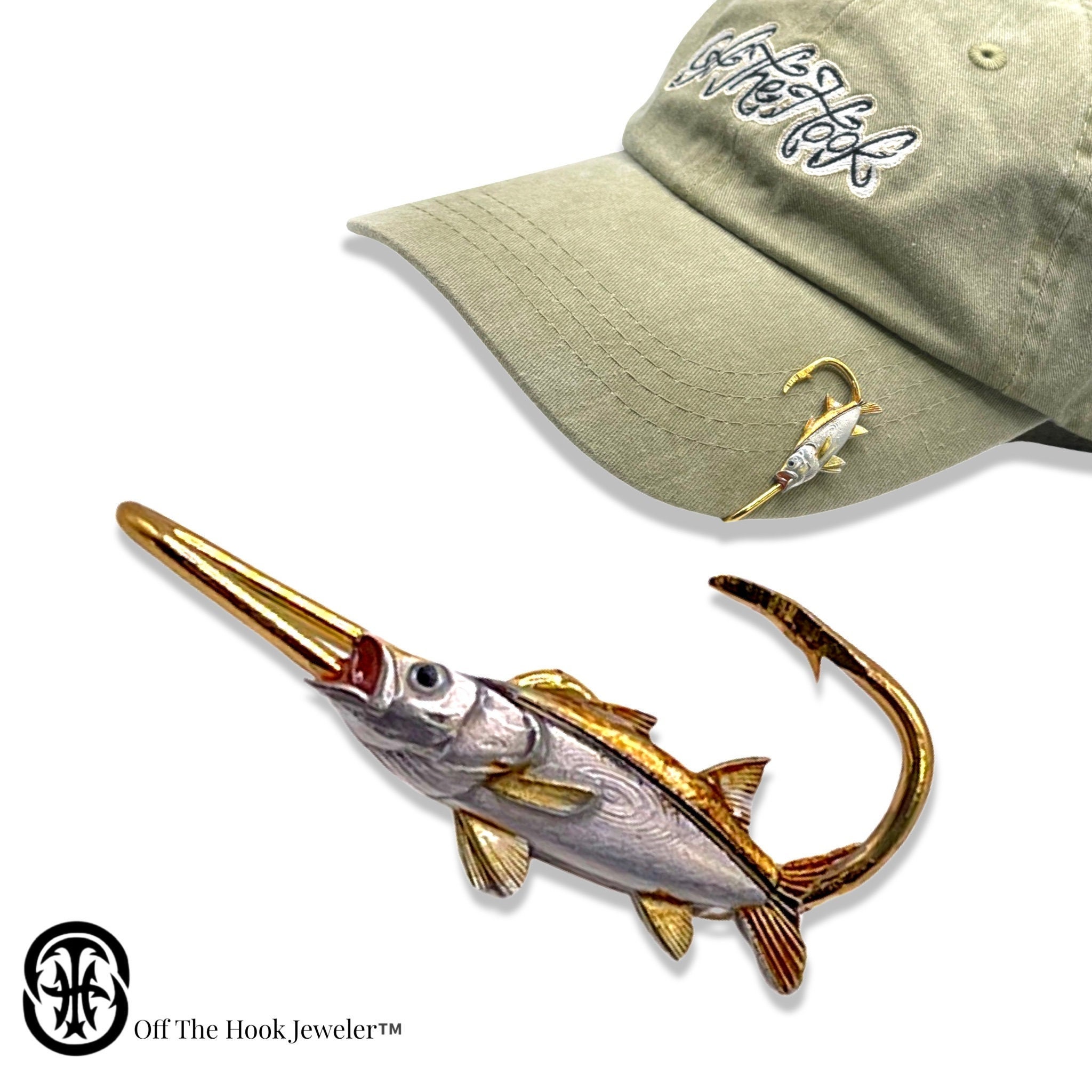 Snook Fish Hookit© Fish Hat Hook Hat Clip Brim Clip. Gift for