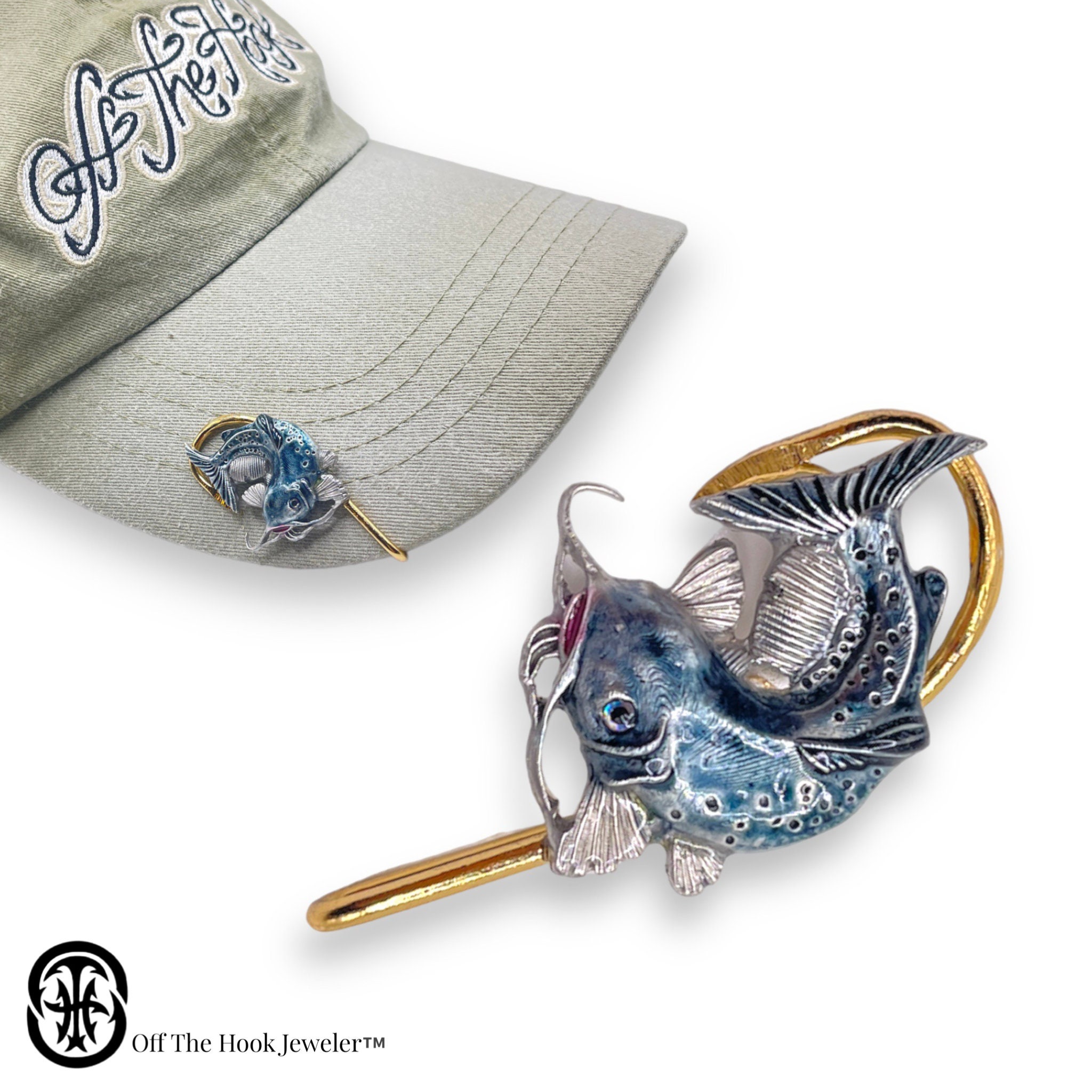 Catfish Hookit Fishing Hat Pin Hat Clip Fishing Fishing Hat Hook Gift for Fisherman Etsy