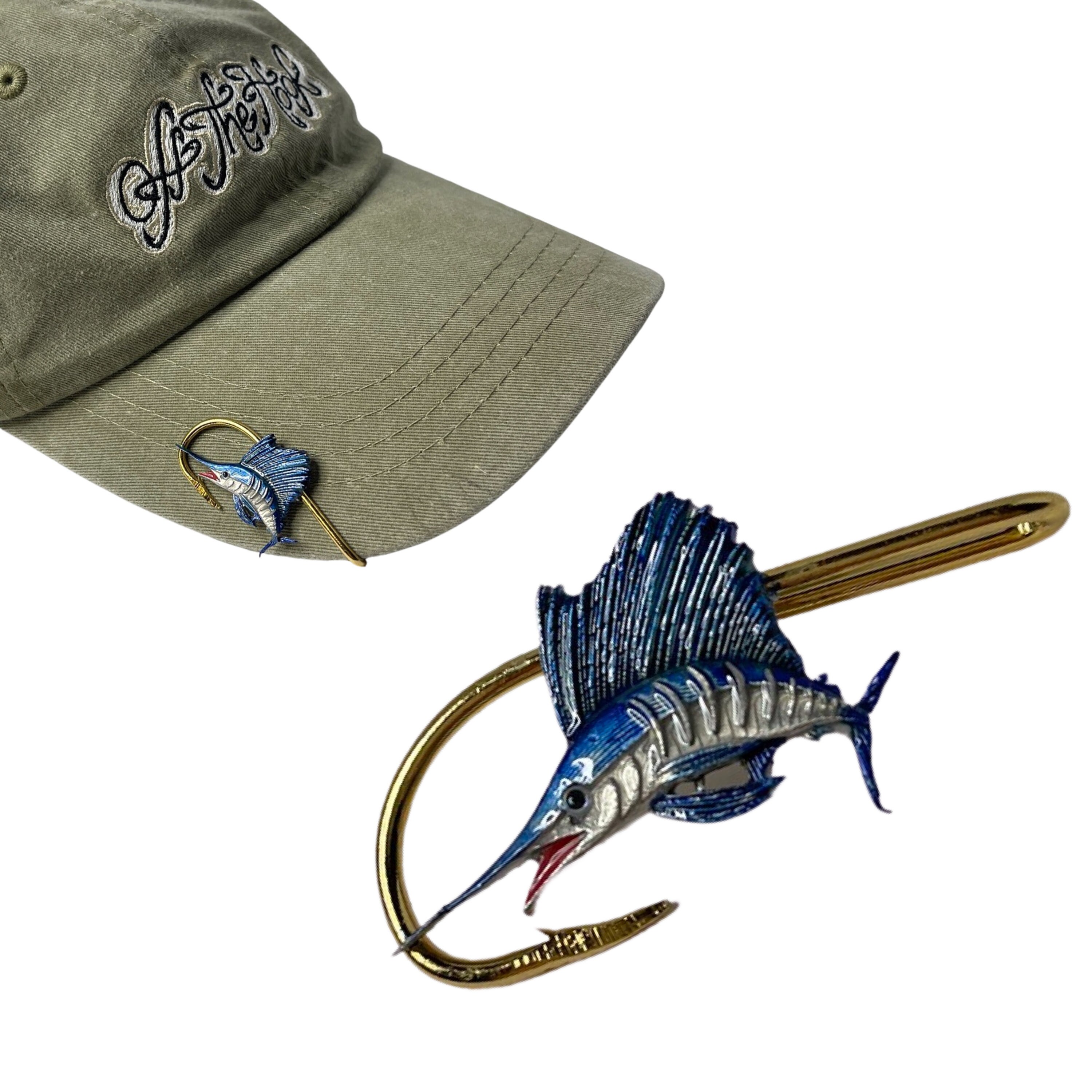 Speckle Trout Hookit© Fishing hat clip - Fishing Hat Pin - Brim