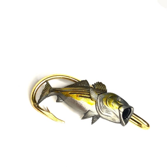 Striped Bass Hookit© Straight.rockfish, Inland Hybrid Hat Clip. Fishing  Hat Pin. Brim Clip Gift for Fisherman 