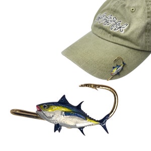 Black Bass Fish Hookit© Hat Clip Fish Hat Hook Fish Brim Hook Fish Brim Clip.  Makes Any Hat Lucky. Gift for Fisherman 