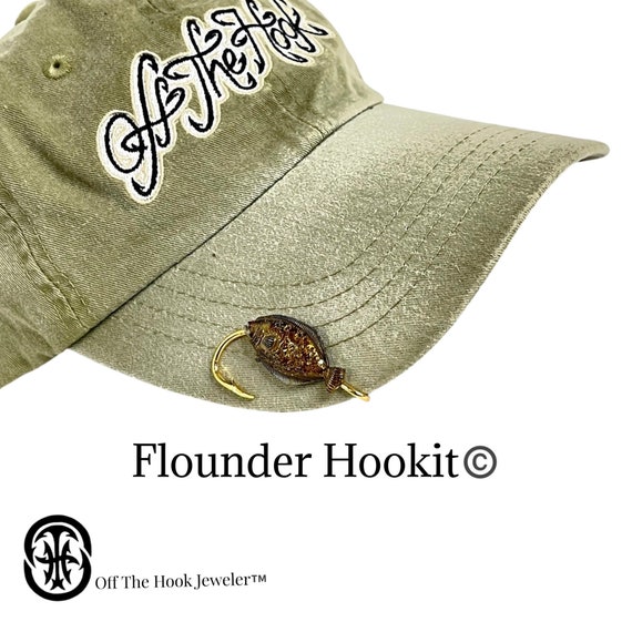 Buy Flounder Hat Hookit © Fishing Hat Clip Hat Clip Fishing Brim Clip  Fishing Hat Pin. Gift for Fisherman Online in India 