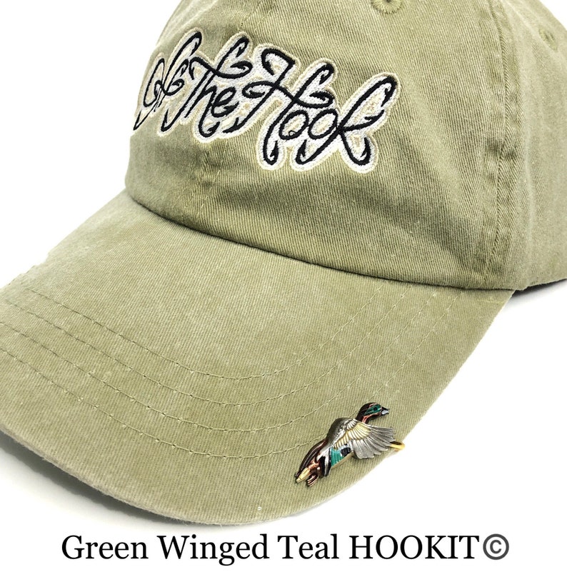 Green wing teal Hookit® Brim Clip Hat Hook Fish Hook 20 Etsy