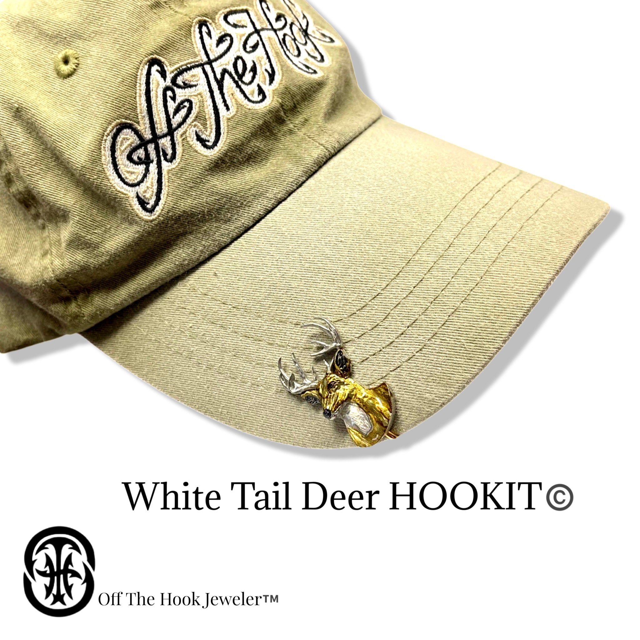 Deer hookit© Hat Clip Brim Clip White Tail Buck Fishing Hat Hook