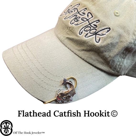 Hookits Blue Crab Fishing Hook Hat Pin Clip