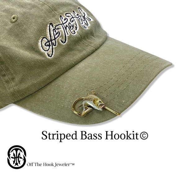 Striped Bass Fish Hookit© rockfish Hat Clip Brim Clip Fishing Hat