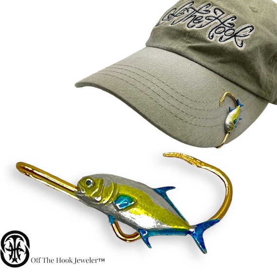 Pompano Fish HOOKIT© Fishing Hook Hat Clip Fishing