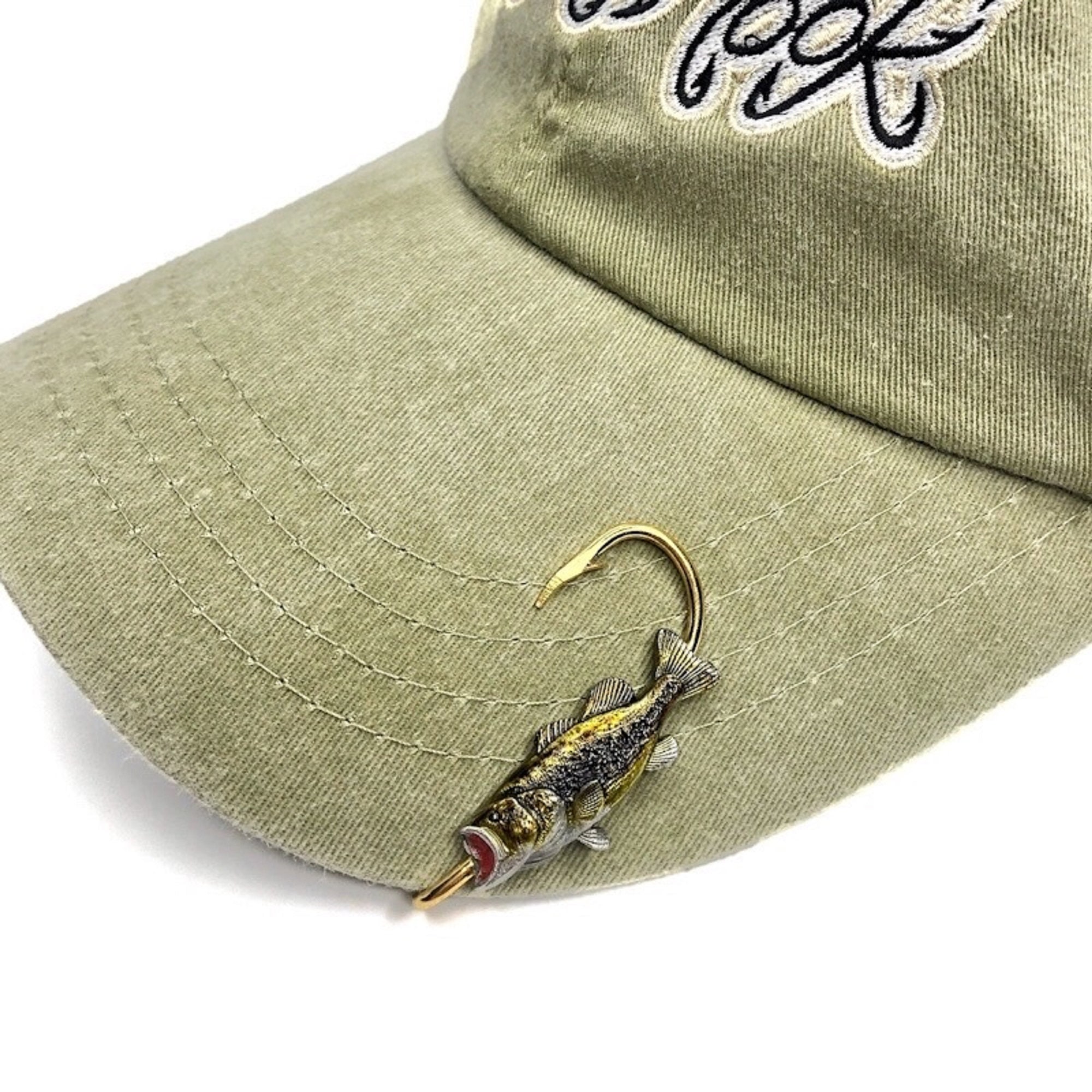 Black Bass Fish Hookit© Hat Clip Fish Hat Hook Fish Brim Etsy