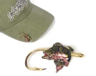 Peacock Bass Hat Hook: Fishing Hat Clip - Fisherman Gift